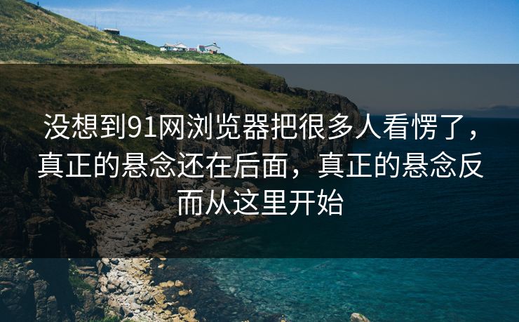 没想到91网浏览器把很多人看愣了，真正的悬念还在后面，真正的悬念反而从这里开始  第1张