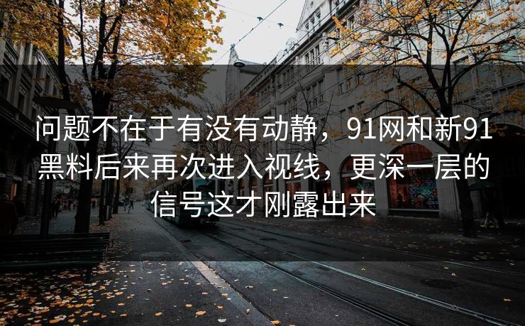 问题不在于有没有动静，91网和新91黑料后来再次进入视线，更深一层的信号这才刚露出来  第1张