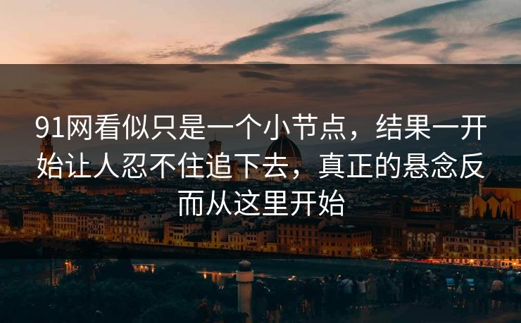 91网看似只是一个小节点，结果一开始让人忍不住追下去，真正的悬念反而从这里开始  第1张