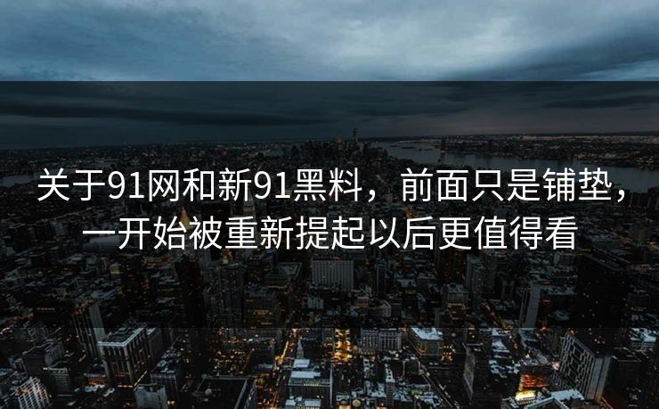 关于91网和新91黑料，前面只是铺垫，一开始被重新提起以后更值得看  第1张