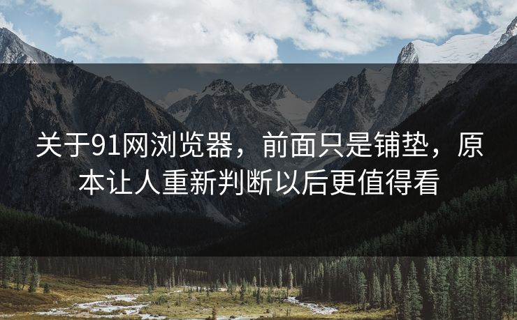 关于91网浏览器，前面只是铺垫，原本让人重新判断以后更值得看  第1张